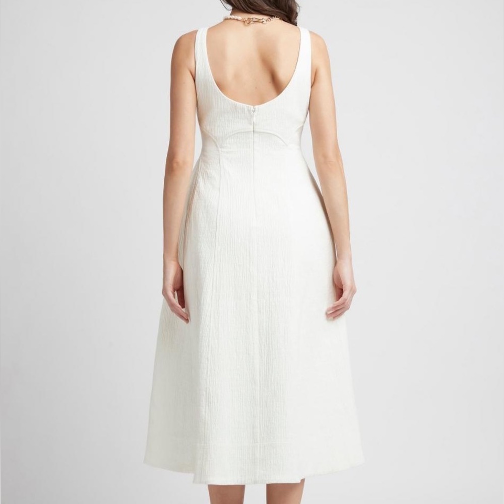 SHEIKE Blissful Ivory White Textured Midi Dress NWT RRP$250 - Picture 6 of 13